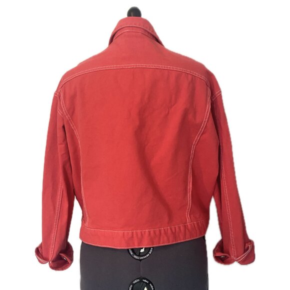 ASOS Vibrant Red Denim Jacket - Picture 2 of 6